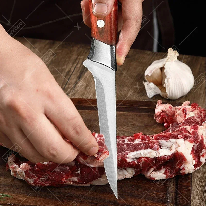 Professional Hand Forged Fillet Knife Boning Knife Bone Meat Fruit Fish Vegetables Chef Knife Stainless Steel Kitchen Knives 250225