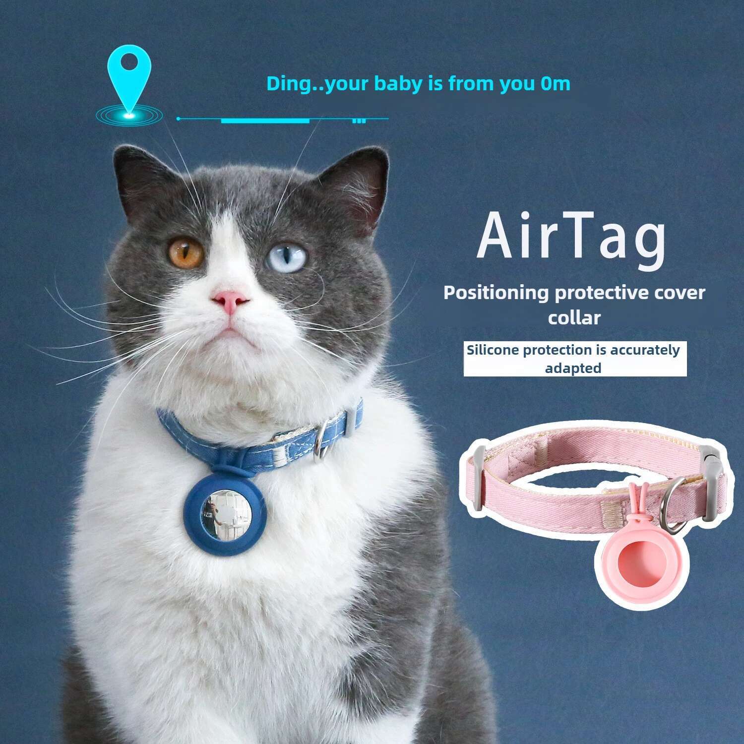 Update Leash Loss Prevention Quick Release Durable Pet Collar Airtag Tracker Adjustable Harness For Cats