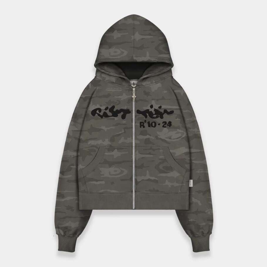 Fashionable Zipper Jacket for Men and Women, High Street Trendy Letter Embroidered Hoodie