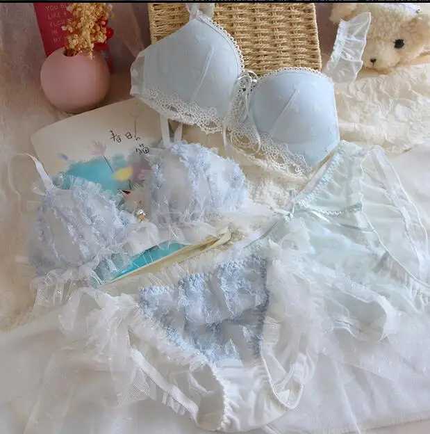 Japanese beauty lolita bra underwear set girl pink bralette cute fresh lolita my melody no steel ring brassiere sweet braletteXJ250301