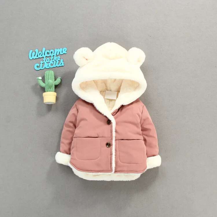 Ddmyshoesvip Autumn Winter Fleece Jacket Cartoon Hooded Plus Veet Infant Boys Coat Newborn Baby Girls Outerwear Toddler Parka