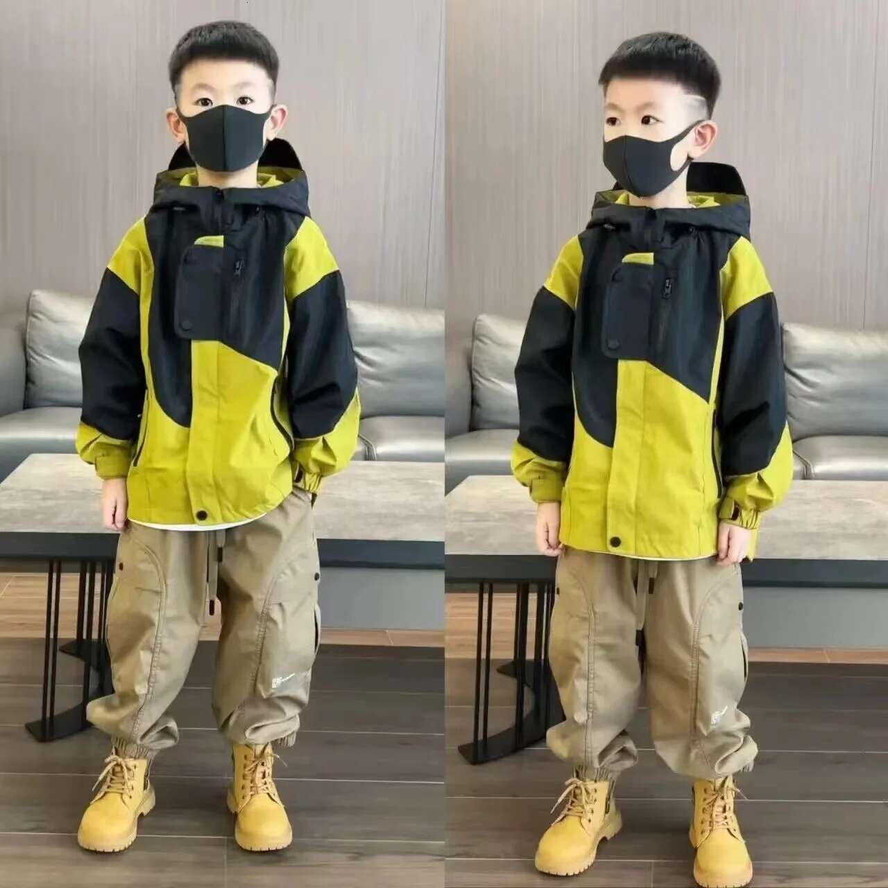 Ddmyshoesvip Boys Jackets Spring Autumn Hoody For Kids Waterproof Children Patchwork Teenager Outerwear School Baby Windbreaker Clothing
