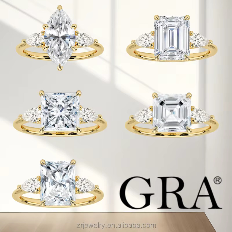 18k Gold Ladies Jewelry Vvs D Moissnite Diamond Wedding Engagement Mens Women Moissanite Ring