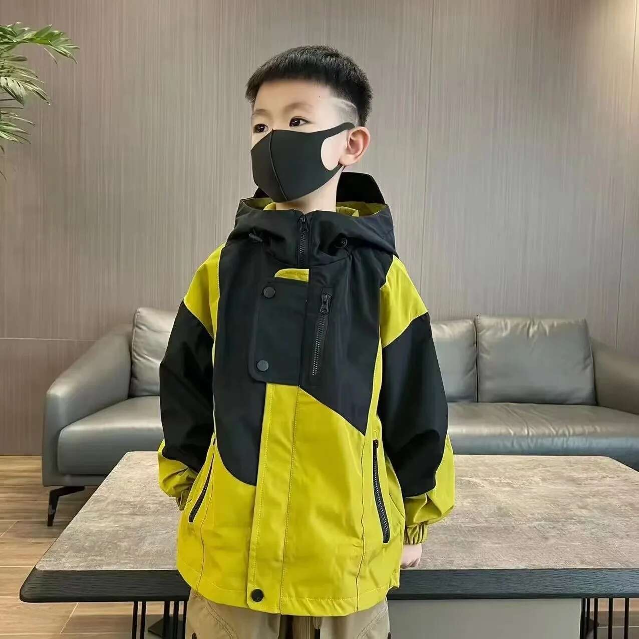 Ddmyshoesvip Boys Jackets Spring Autumn Hoody For Kids Waterproof Children Patchwork Teenager Outerwear School Baby Windbreaker Clothing