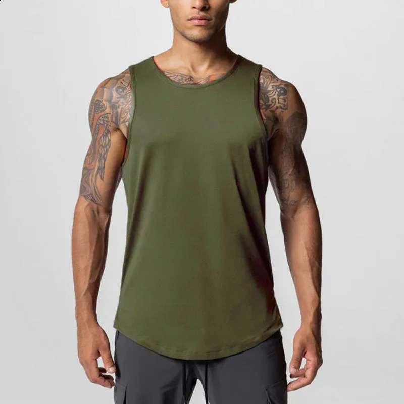 Mens summer quick drying mesh breathable casual vest mens gym fitness clothing sleeveless sportswear vest underwear 250225