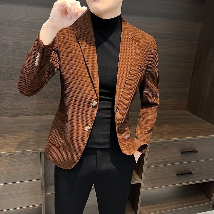 J228Stylish Men's Full Set Business Suit Tailored Fit Peak Lapel Design Ideal for Ceremonies & Office Wear in Various Plus Sizes
