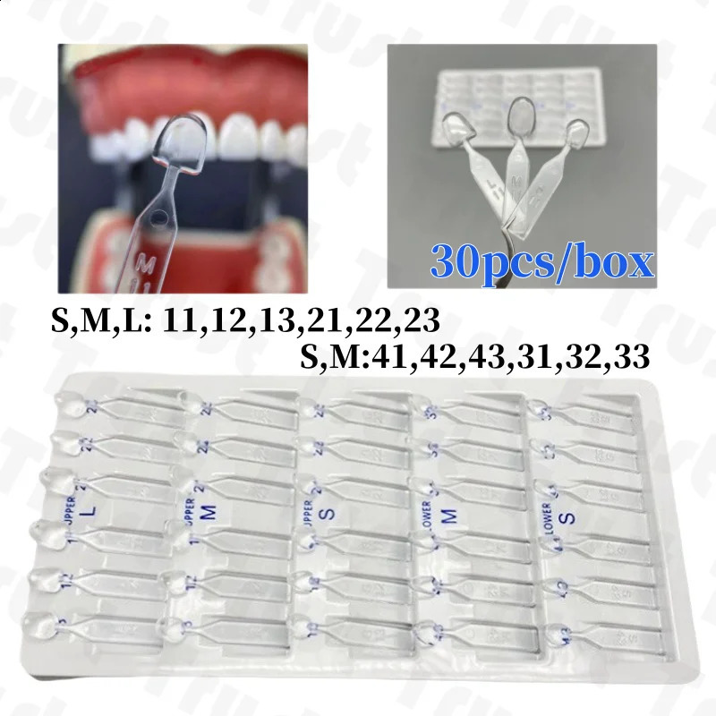 30pcs Dental Veneers Mould Composite Resin Anterior Light Cure Teeth Restoration 250228