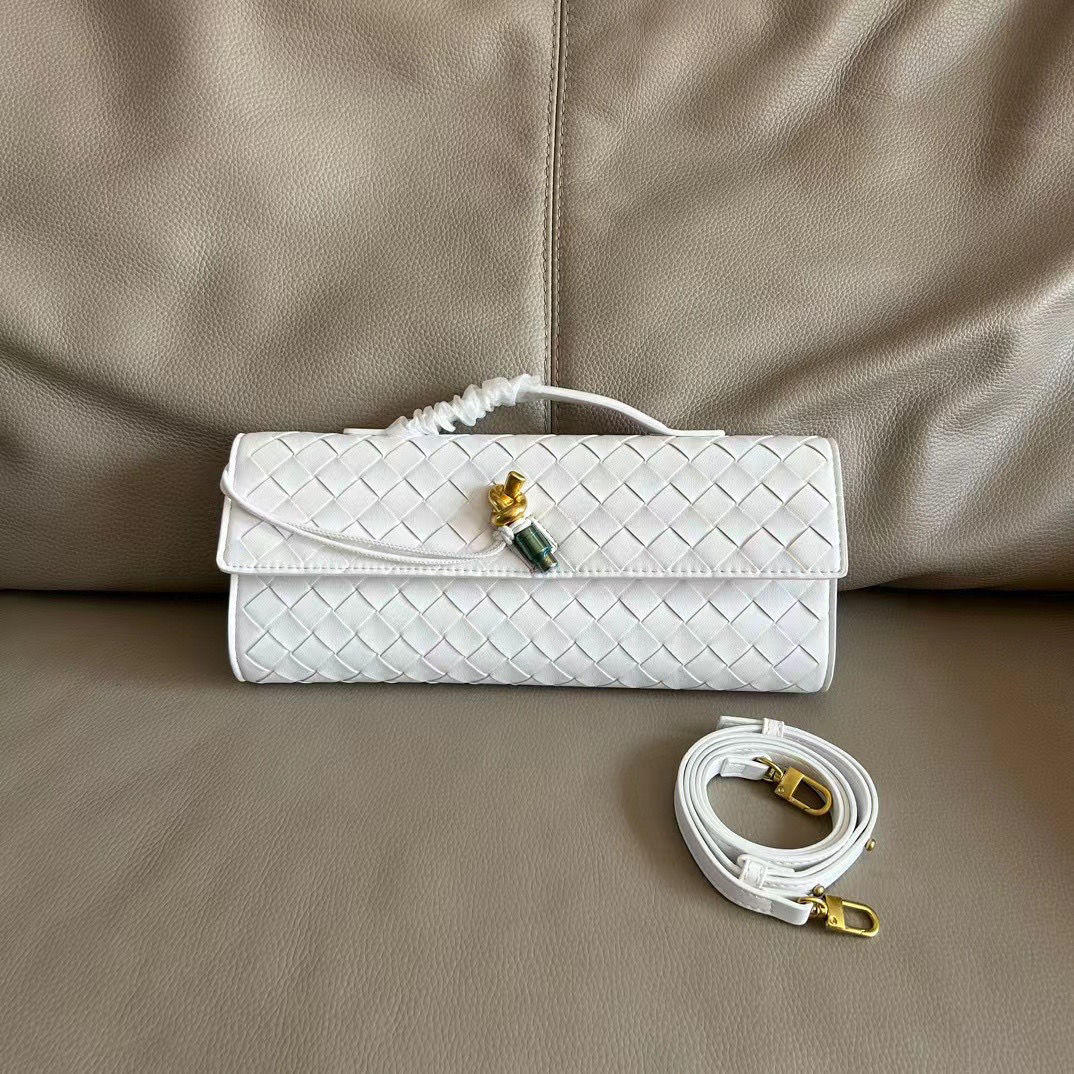 bag 2025 Real Long Clutch Andiamo With Handle Intrecciato Cow Leather Women Bags Purses And Handbag Famous Brand Designer Evening Bag