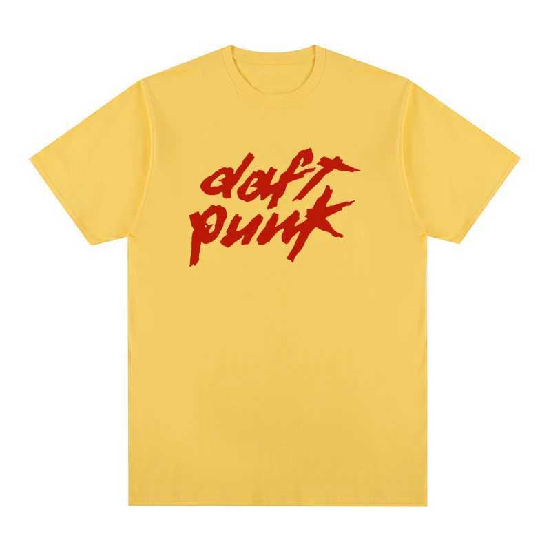 Summer Men Cotton T-Shirt Daft Punk Tops Tees Male Casual Clothing Unisex Women Fashion Solid Color Short Sleeve StreetwearT250307