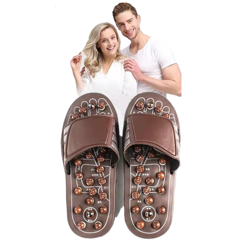 Massage slippers, magnetic rotation, spring moxibustion, foot acupoints, new pebbles, home, indoor, men's and women's bathroom shoes