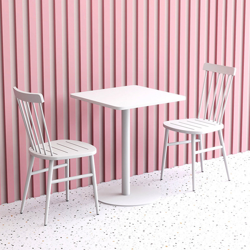 Windsor Chair dining chair backrest Nordic minimalist mesh balcony leisure chairs, wrought iron outdoor tea shop coffee chairs