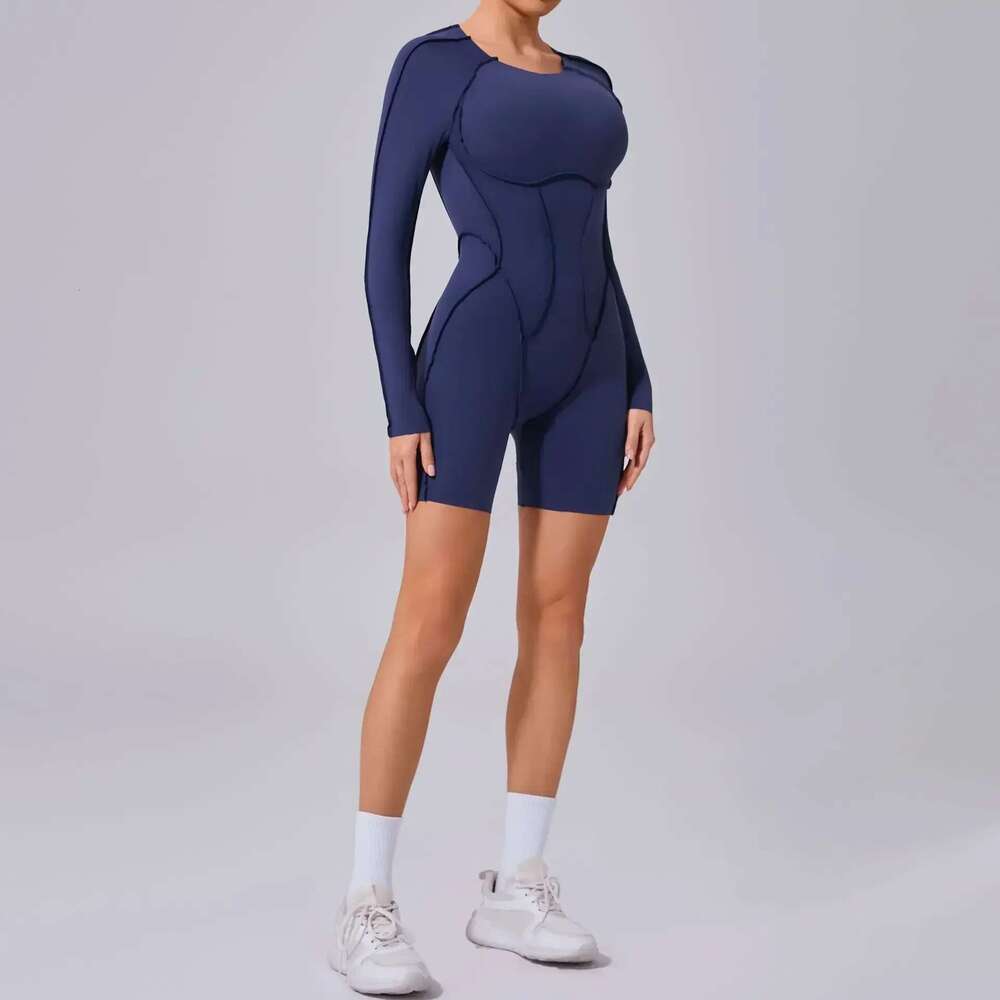 Seamless Yoga Jumpsuits Sports Fiess Tight Splicing Onesie Three-dimensional Wiring Backless Suit Workout Gym Set for Women