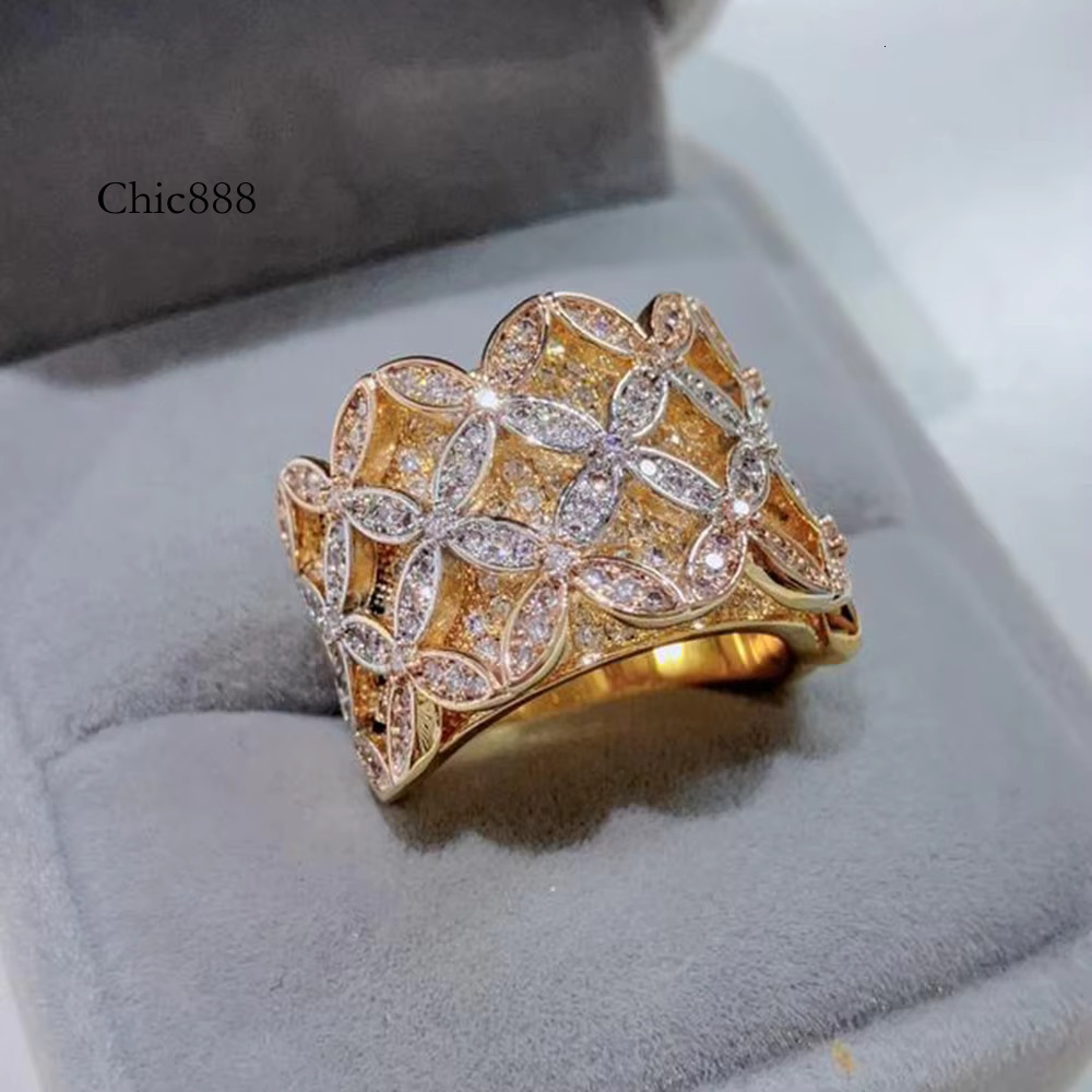 21281 Jewelry Fashionable Wedding Rings for Women Full Micro Pave Cubic Zirconia Dubai Bridal Jewellery Engagement Party