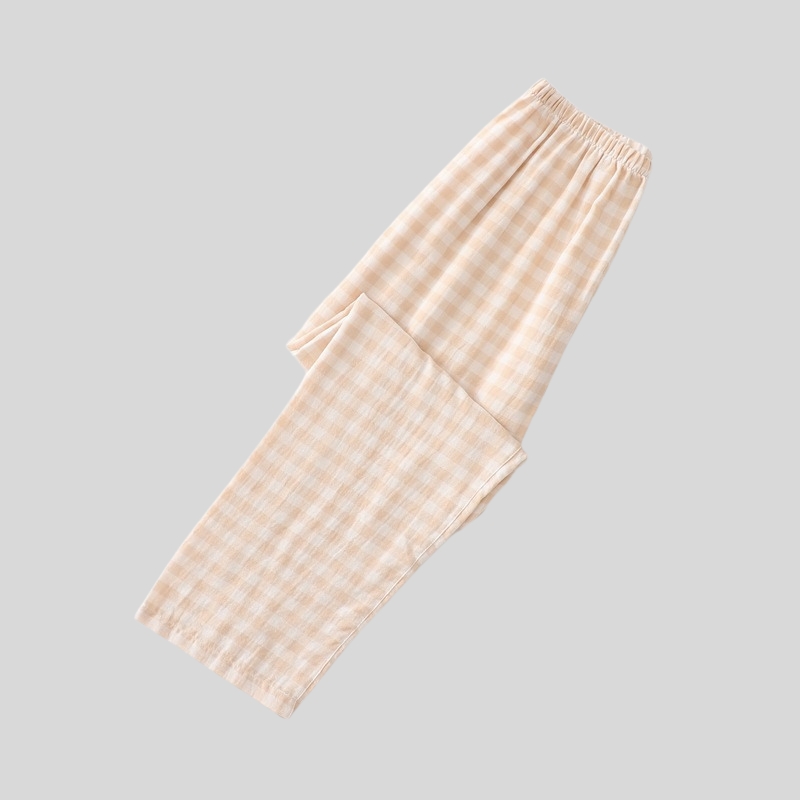 New Japanese cotton double-layer yarn pajama pants women's pure cotton trousers summer pure cotton single mosquito-proof trousers