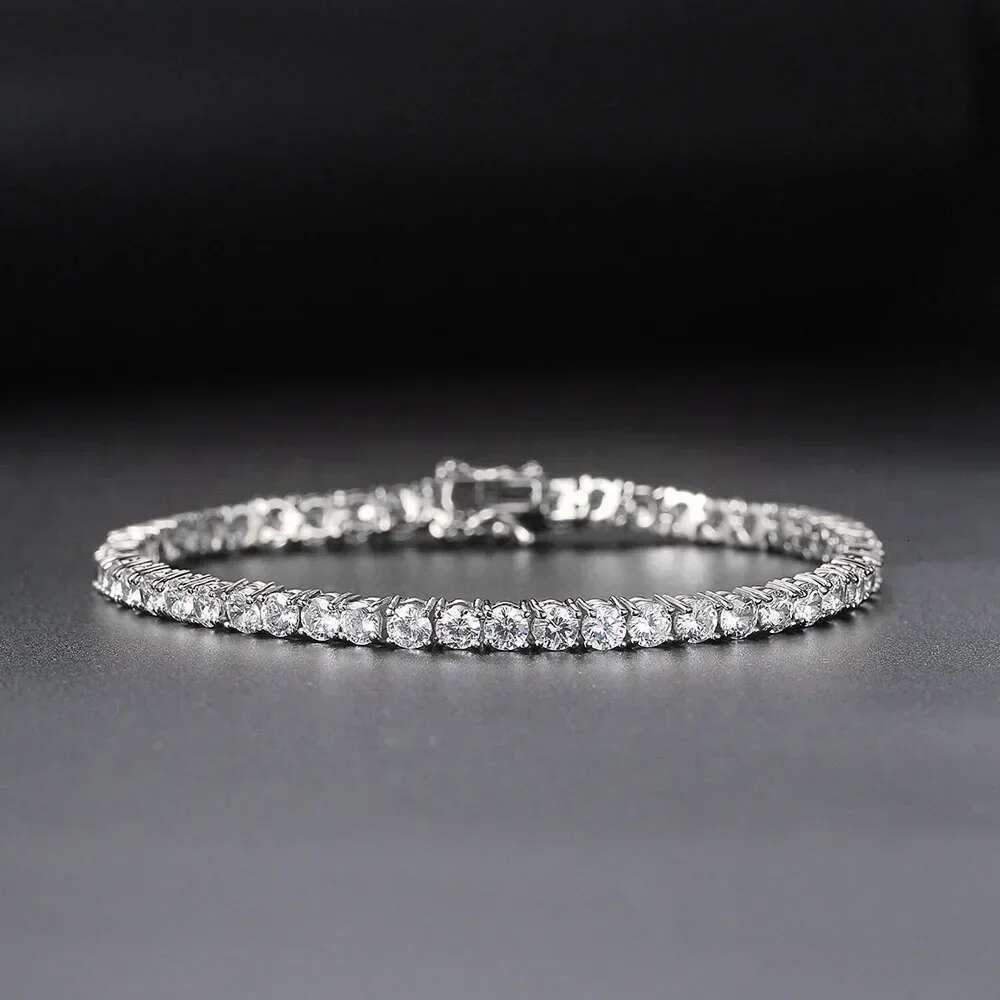Crystal Tennis Bracelet for Women Punk Hiphop AAA+ Cubic Zirconia Wedding Gold Color Hand Chain Jewelry