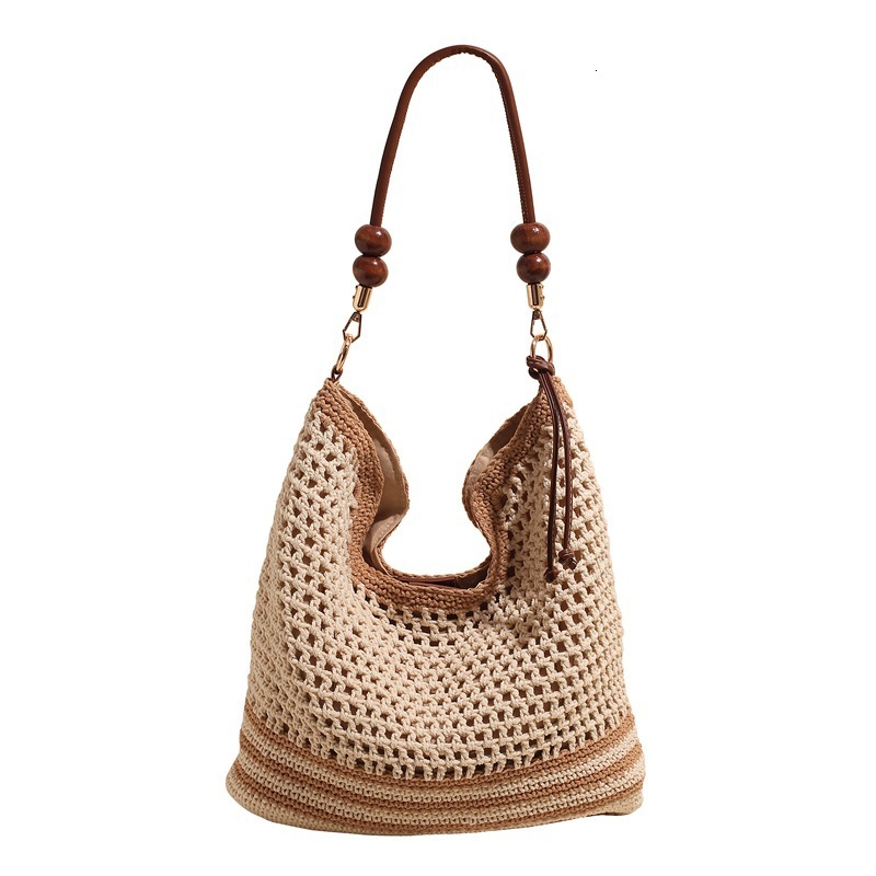 Beach vacation woven women's 2025 summer new commuting shoulder crossbody hollowed out hand-held tote bag #swissmilitary