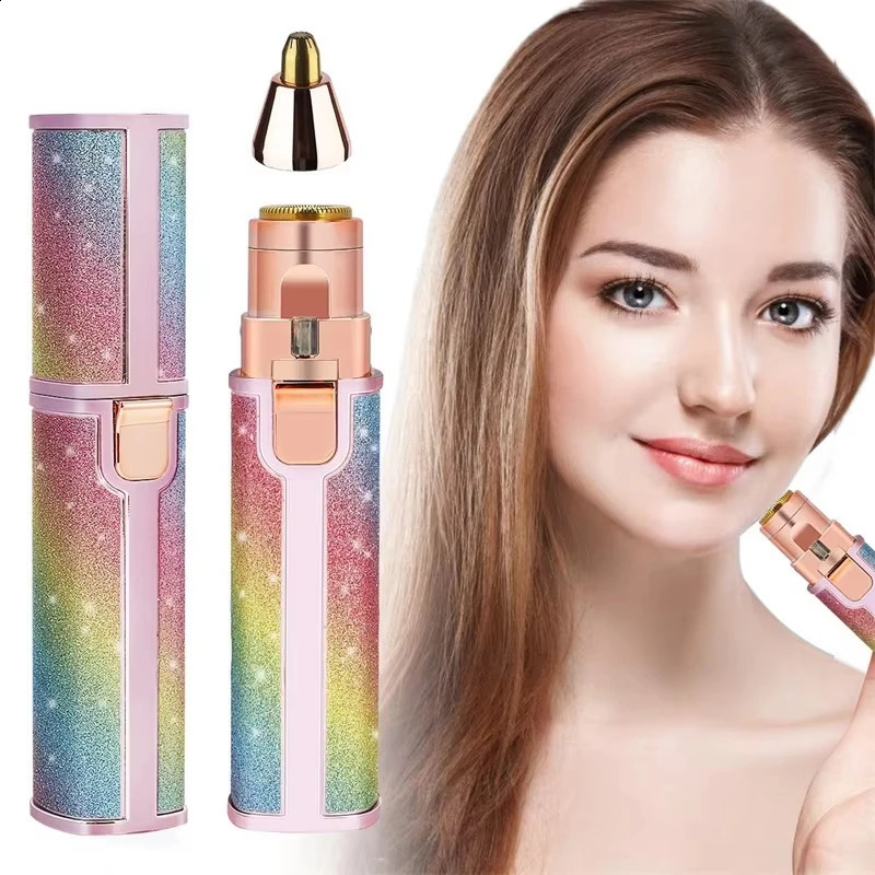 Womens Electric Eyebrow Trimmer Mini Shaver Razors Portable Hair Remover Women Built-in LED Light 250224