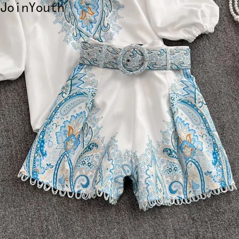 Korean 2 Piece Sets Women Clothes Stand Neck Single Breasted Shirt High Waist Wide Leg Pants Suit Vintage Ral Summer Outfits