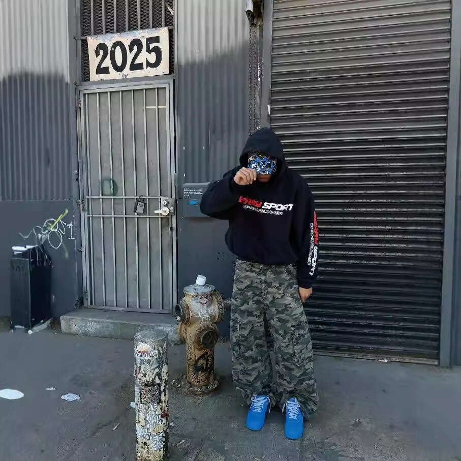 Fashion Letter Foam Loose Y2K High Street Men's and Women's Same Style Couple Hoodie