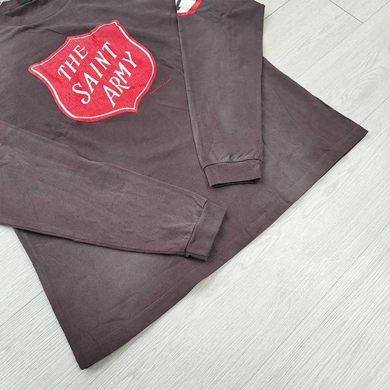 Men's T-Shirts Mens Polos Frog drift High Street Saint Michae Fashion Retro l Old Lettering Lightning Damaged Print Loose Tshirt Tee Men J250301