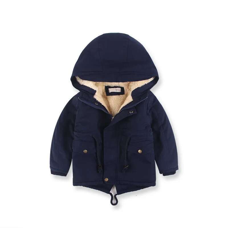 Ddmyshoesvip Boys Girls Winter Jacket Children Plus Veet Thick Warm Coats Kids Fashion Zipper Outwears Autumn Hooded Windbreaker Clothing