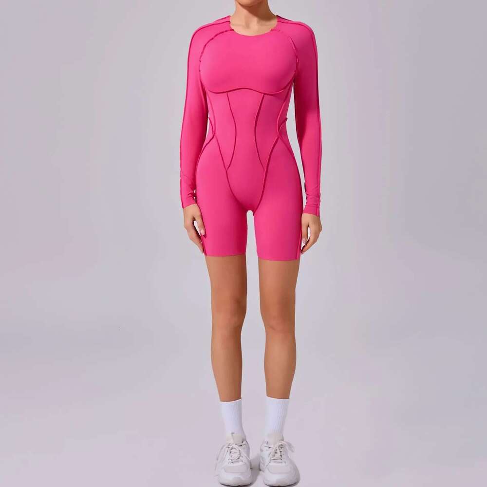 Seamless Yoga Jumpsuits Sports Fiess Tight Splicing Onesie Three-dimensional Wiring Backless Suit Workout Gym Set for Women