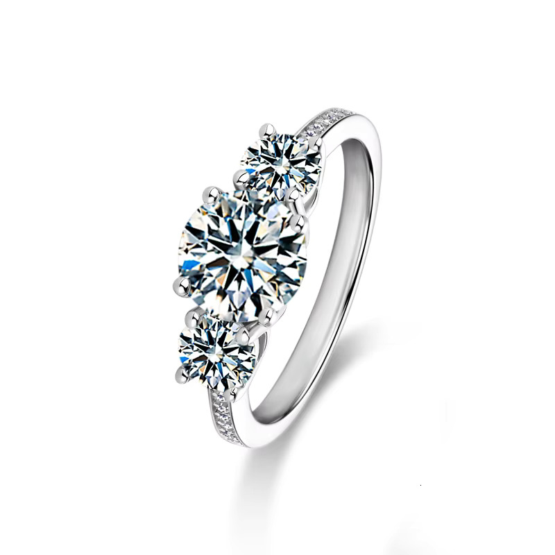 Sterg Sier Moissanite Round Wedding Dia Woman's Eternity Ring