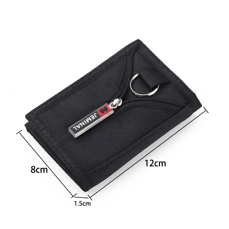 Durable Oxford Cloth Short Trifold Mens Wallets Purse with Coin Pocket Fashion Students Leisure Money Folder Bank Card Bag 250228