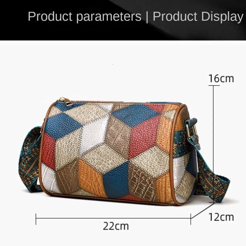 Women's Shoulder Bag Cross-Body Messenger Bohemian Style Splicing Contrast Design Multi Layer Pocket Large