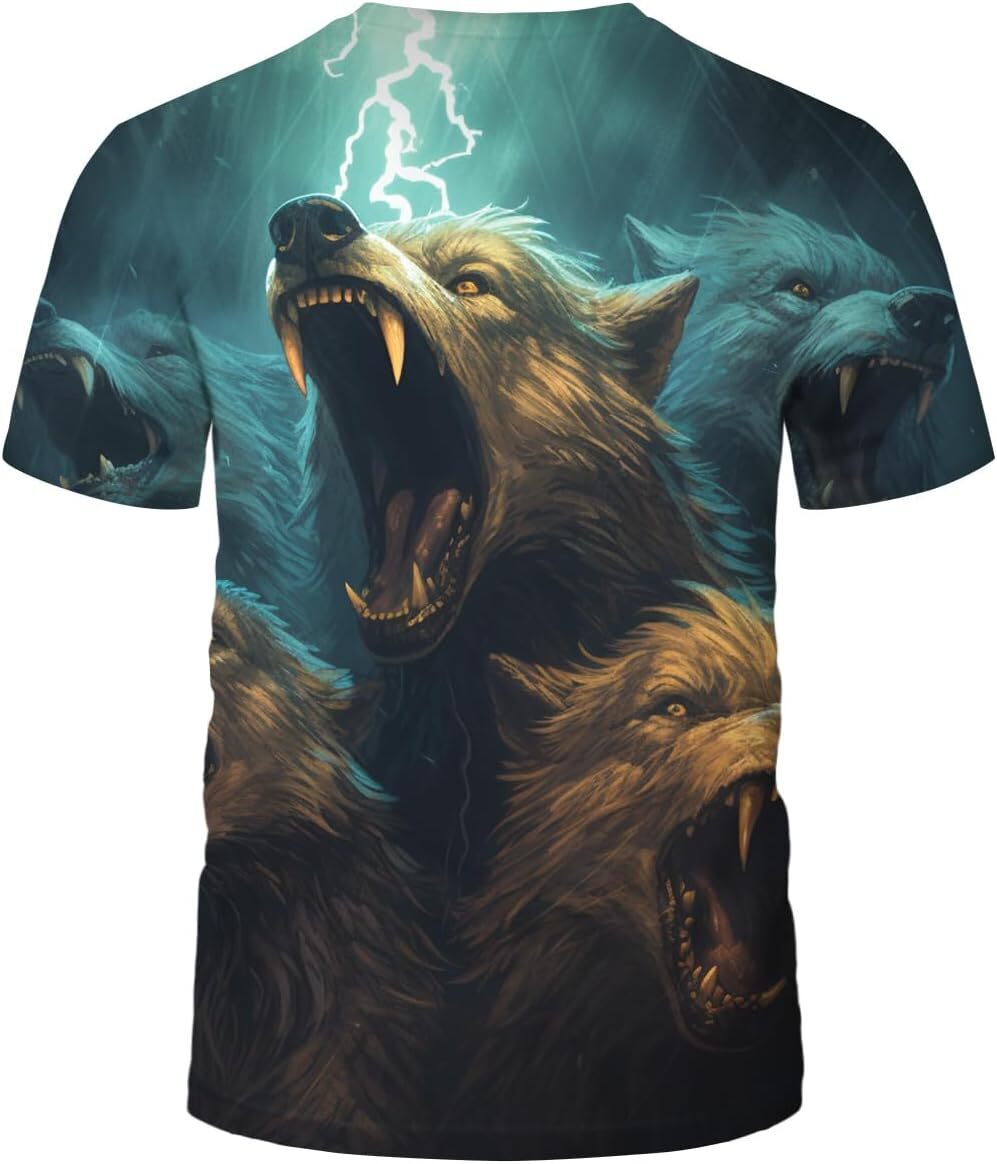 Mens T shirt 3D Print Animal Tee Men Casual Classic Wolf Round Neck Shirt T-Shirts tee Casual tops summer clothes cool