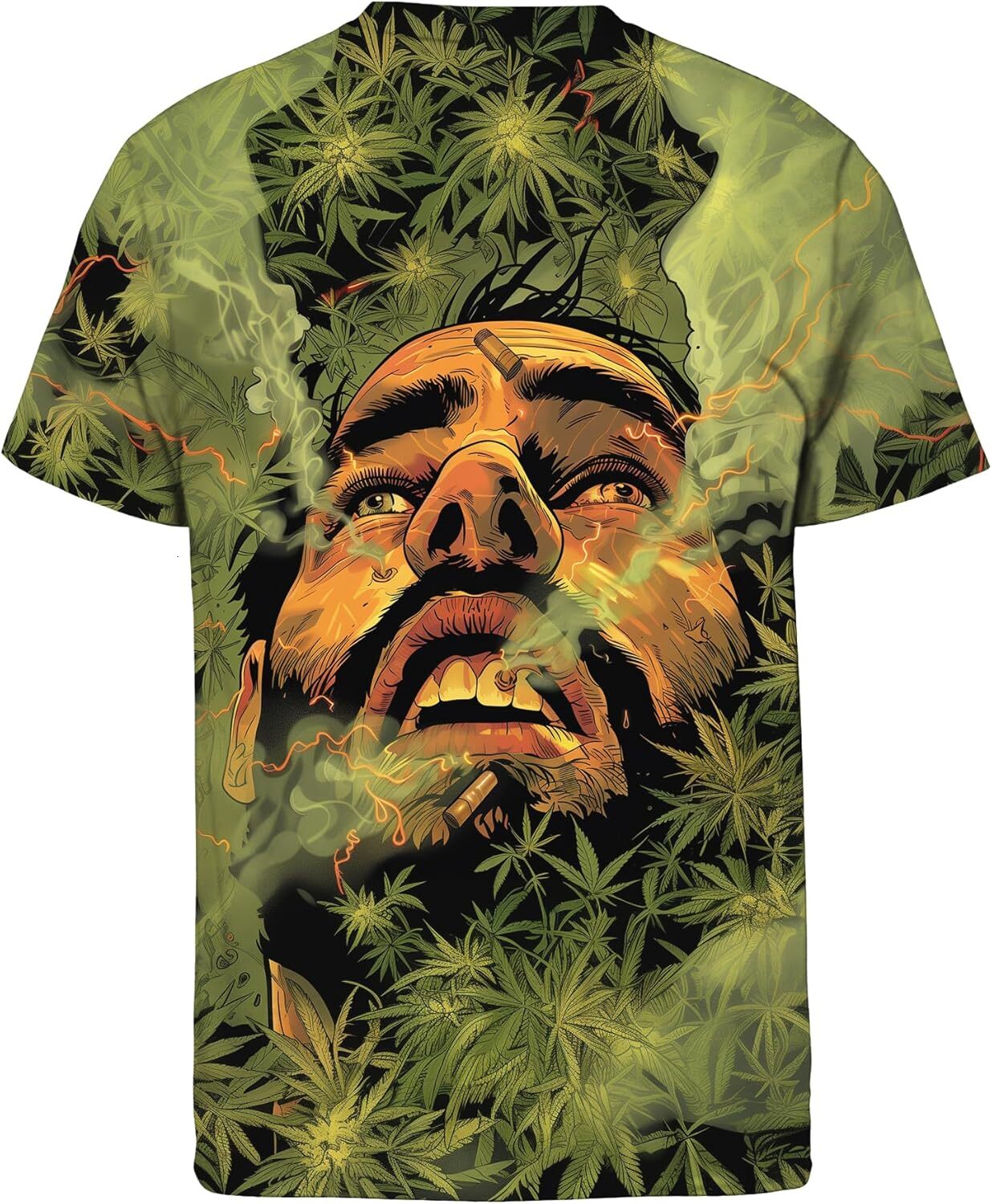 Mens T shirt Men Cool T-Shirt Green Funny Graphic Printed Short Sleeve Shirts Lightweight Tee tee Casual tops summer clothes