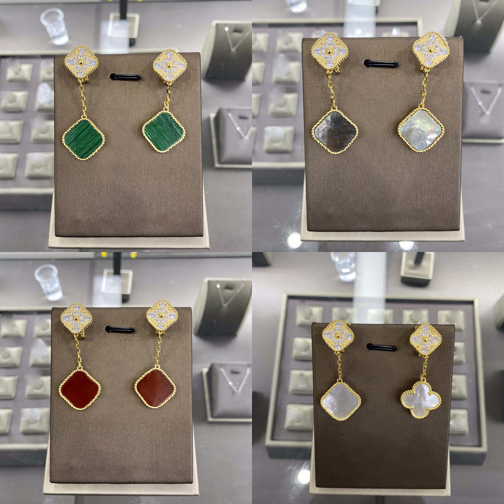 Designer earrings Four-leaf clover earrings for women senior classic small fragrant wind earrings new clover earrings 18k gold light luxury flash mens earrings