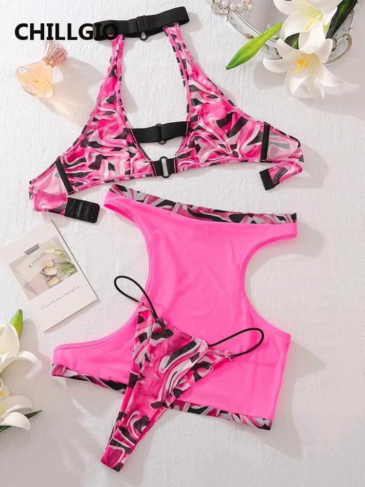 CHILLGIO Women Zebra Print Bra Brief Suits Three Pieces Bras Underpants Outfits Ins Fashion Bodycon Sexy Push Up Underwear SetsXJ250301