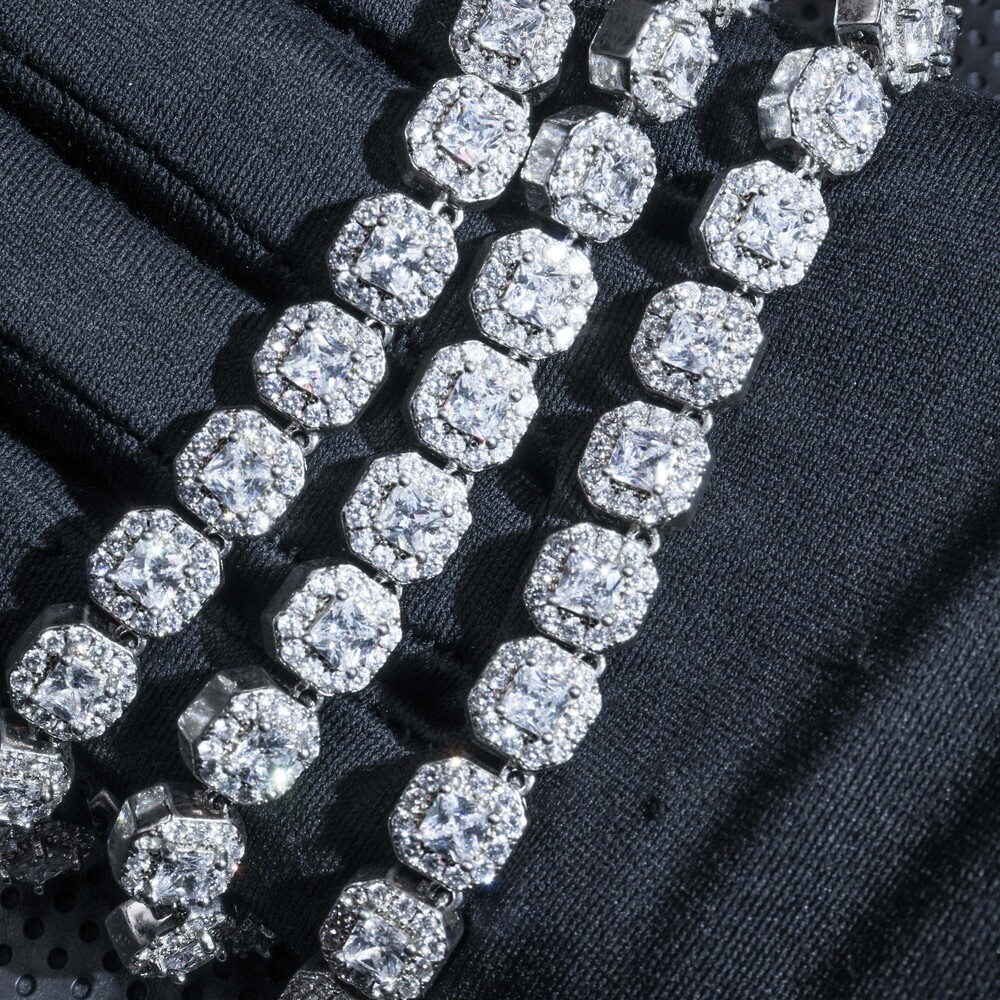 Hip Hop 925 Sterling Silver VVS Moissanite Diamond Jewelry 11mm Cuban Link Chains Moissanite Necklace for Men Women