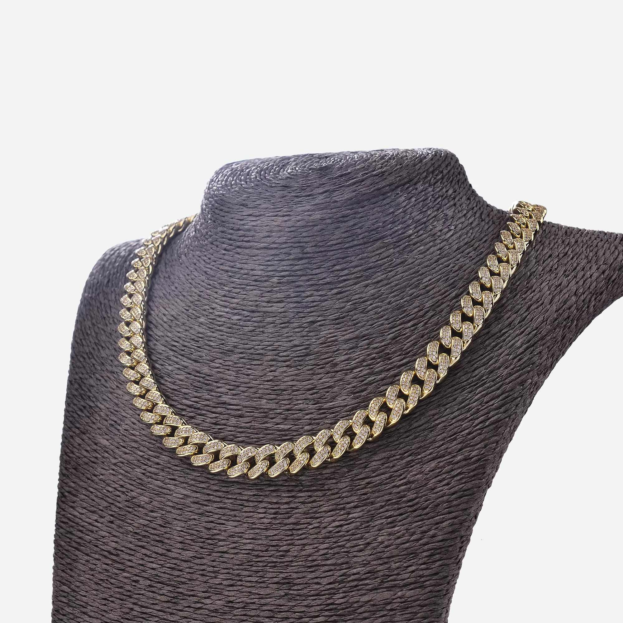 Hip Hop Jewelry10mm Iced Out 5A Zircon Gold Plated Sterg Sier Cuban k Chian Bracelet for Men