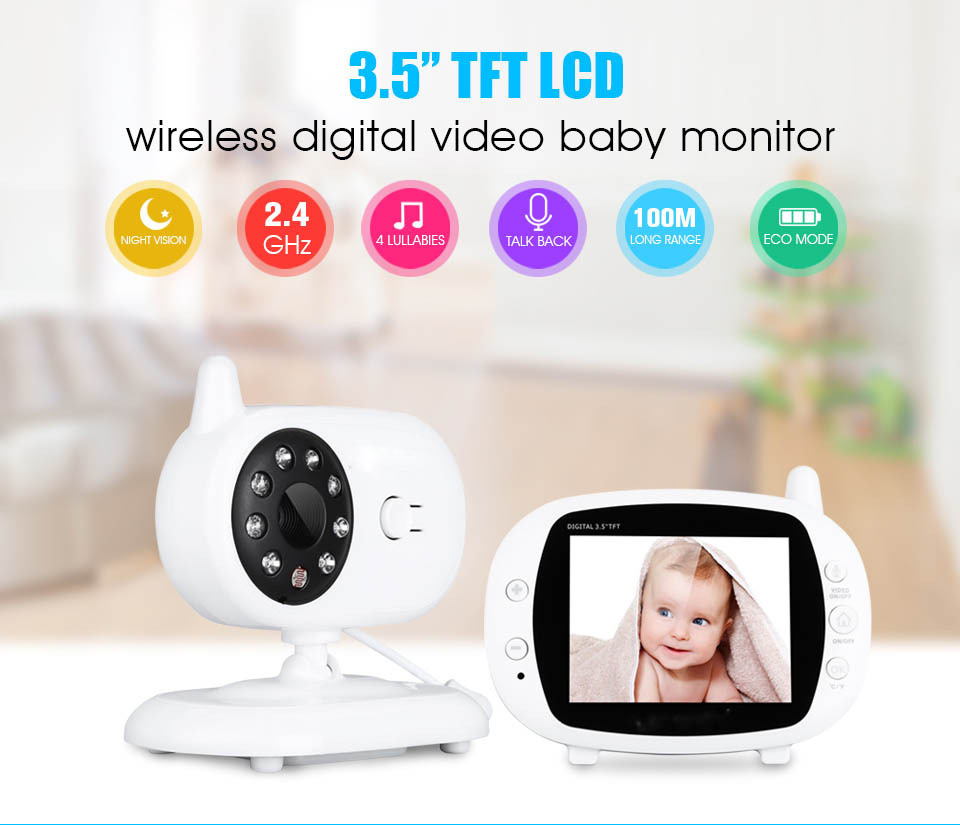 Portable 3 5 Inch Baby Monitor with High Definition Display Secure Real Time Monitoring for Babies Wireless with Night Vision