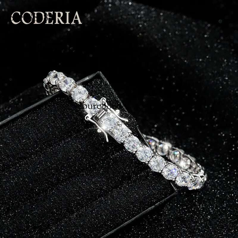 Coderia 5mm Moissanite tennis bracelet Women's and men's universal bracelet Sterg Sier with platinum gold plated full Dia jewelry gift