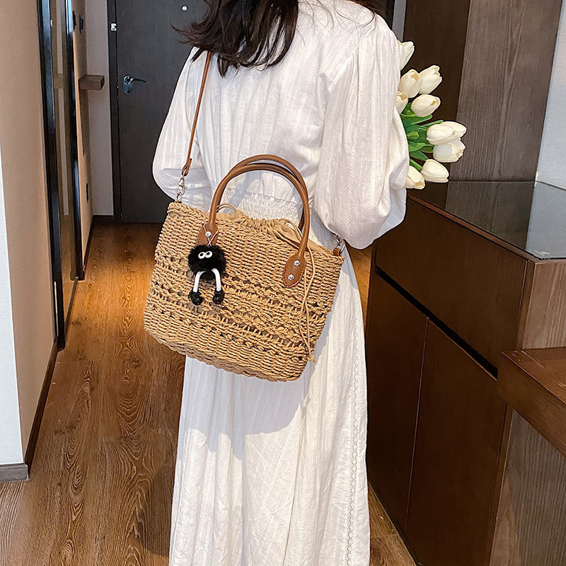 Summer Straw 2025 New Style Crossbody Fashion Handheld Vegetable Basket Weaving Beach Vacation Bag #swissmilitary
