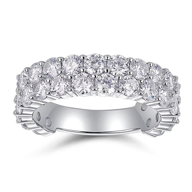 Panyu Fine Round Brilliant Classic Engagement Ring Moissanite Ring Women 925 VVS Moissanite Wedding Ring