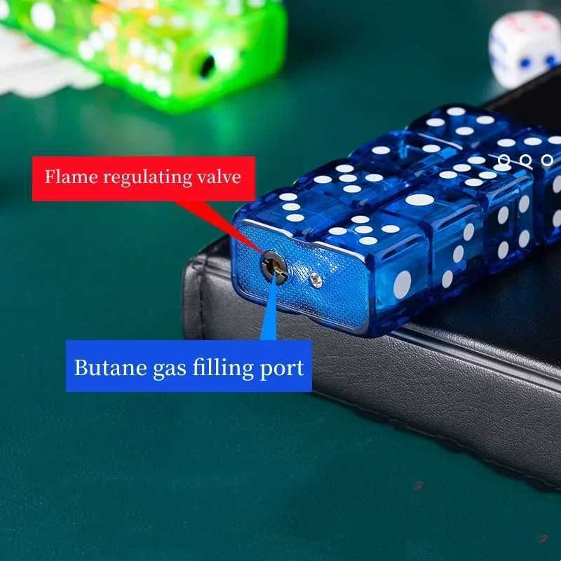 Creative Dice Lighter Pink Fire Jet Lighter Electronic Igniter Butane Torch Lighter Windproof Ignition Gadgets Interesting Gifts X250228