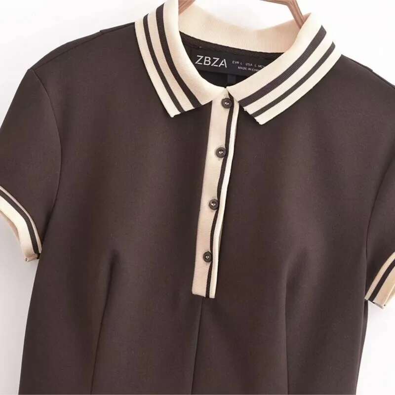 Wide Pleated Short For Woman Autumn Casual Ribbed Pattern Mini Shirt Style Dresses Female Midi Dress