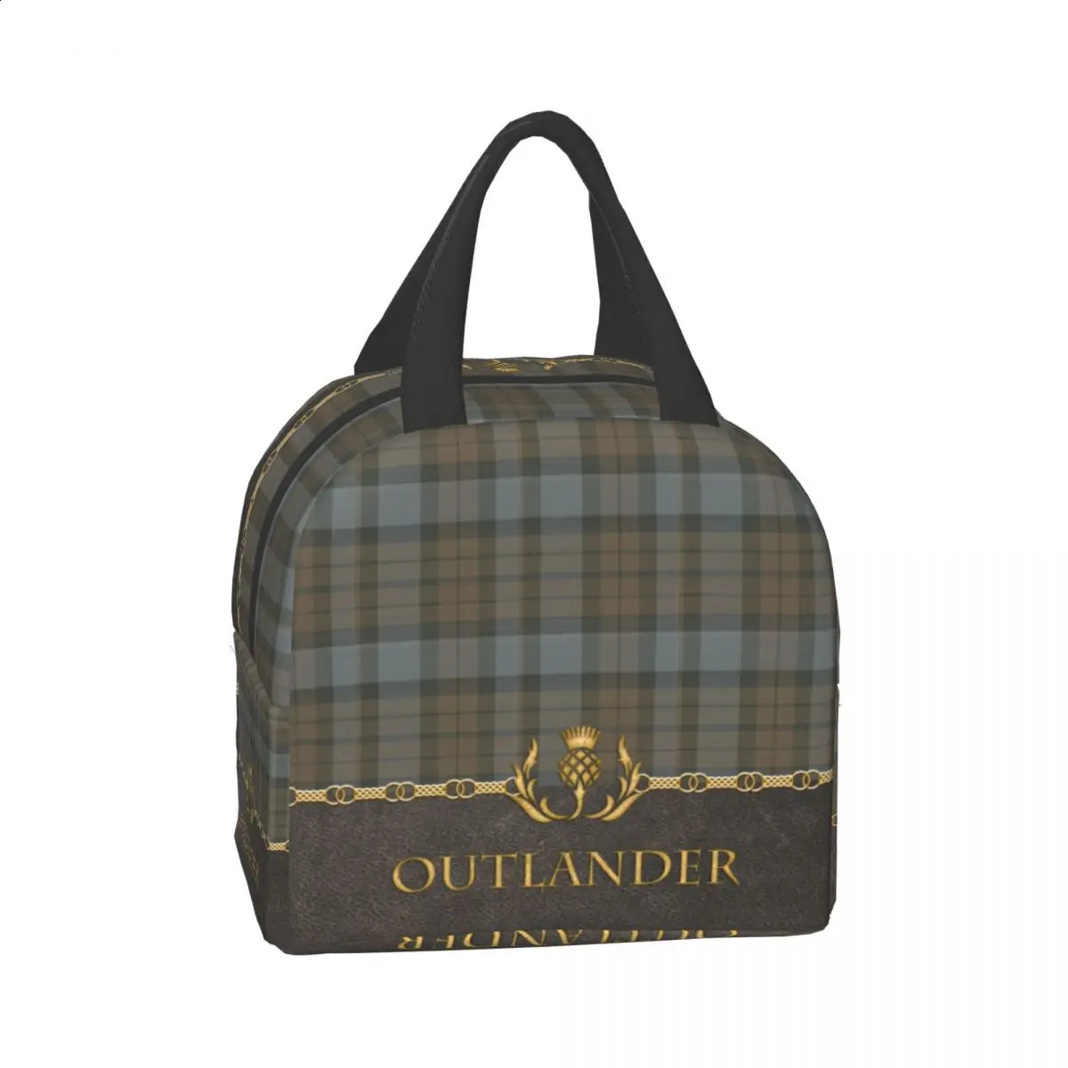 Tartan Outlander Lunch Bag Portable Plaid Check Thermal Cooler Food Insulated Lunch Box For Kids School Picnic Bags 250227