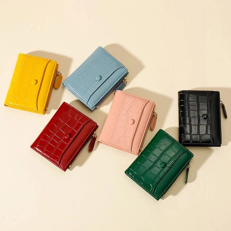 Splicing PU leather short womens wallet multi department womens small clutch coin card holder wallet womens wallet 250228