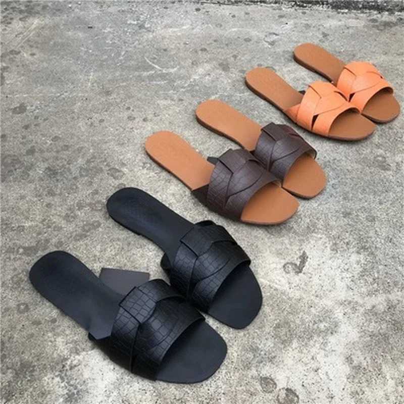 Wen Outdoor hot Summer Sandals 2024 Ladies Beach Slides Flip Flops Fashion PU Leather Open Toe Fem Sandal Wan Shoes Z250301