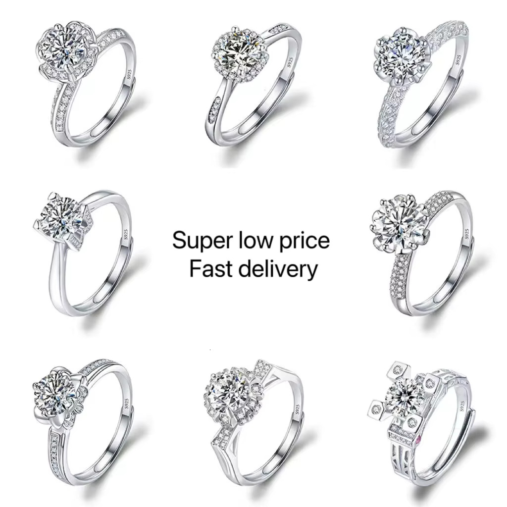 Fashion Adjustable Similar Moissanite Dia Fine Jewelry Wedding Engagement Rings for Women