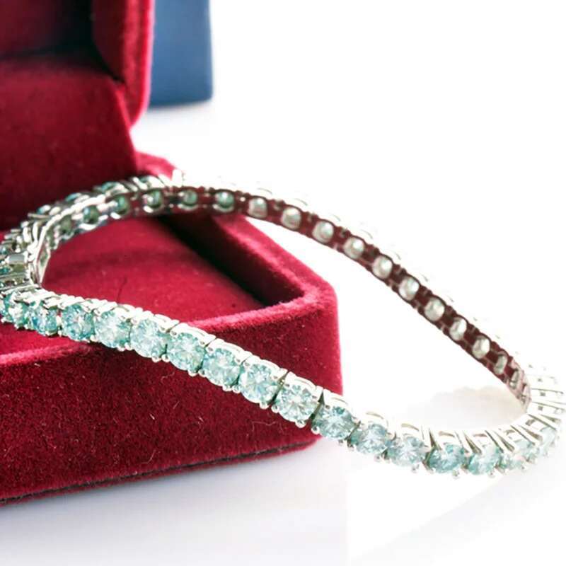 JoyceJelly D VVS1 Moissanite Tennis Bracelet Original S Sterg Sier Plated White Gold With GRA Certi Unisex Bracelets