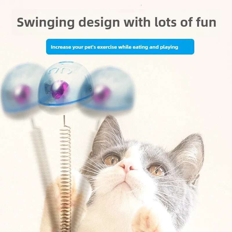 Update Fur Ball Cute Teaser Wand Pet Products Spring Cat Interactive Toys With Suction Cup Scratcher Toy Supplies