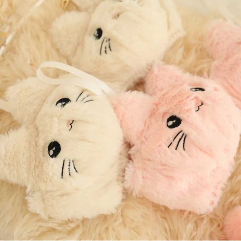 2Pieces Anime Lingerie Soft Underwear Comfortable Plush Bra Panty Set Cartoon Cats Bra and Panties for Womens GirlXJ250301