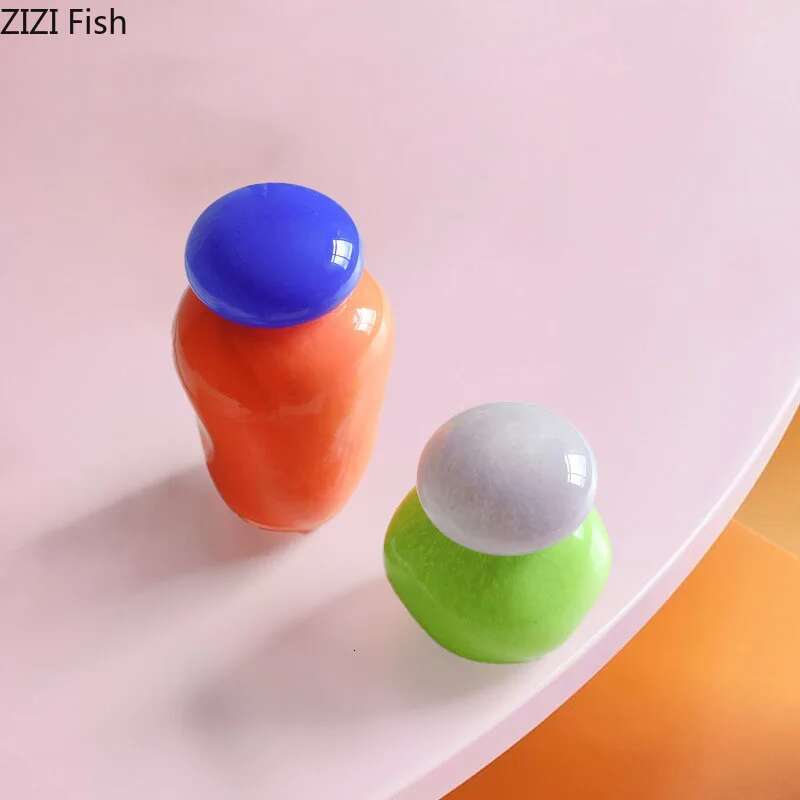 Creative Colorful Glass Vase Desk Decoration Wers Arrangement Artificial Wer Decorative Vases Room Aesthetic Decor