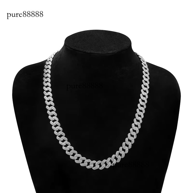 Style Anti Sweat 14mm Necklace Hiphop Male Female Adjustable Long Street Zircon Brass Miami Cuban Chain